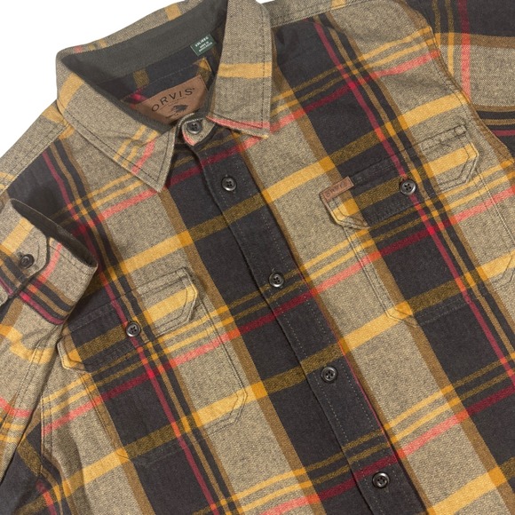 Orvis Classic Collection Other - Orvis Classic Collection Flannel Shirt Mens XXL Brown Plaid Herringbone Thick